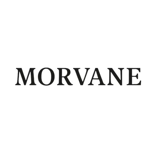 Black text 'MORVANE' on a beige background